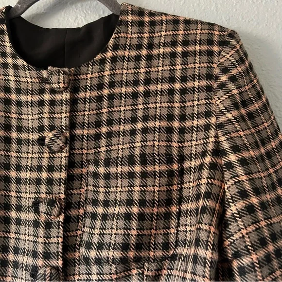 Unbranded plaid button up peplum blazer - Picture 3 of 3